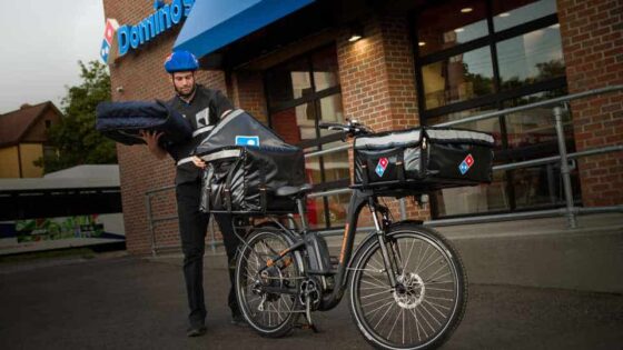E-Bikes Delivering Domino's Pizza