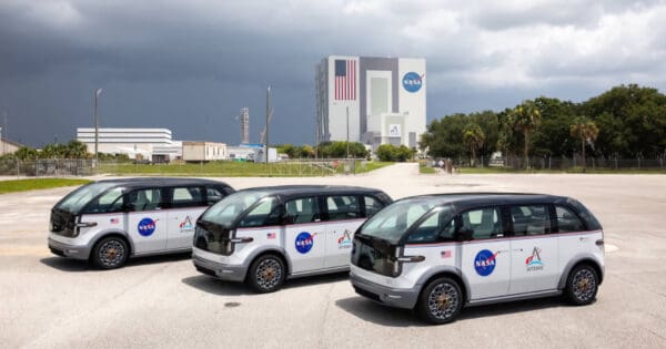 Canoo Electric Crew Transportation Vehicles (CTVs) at NASA