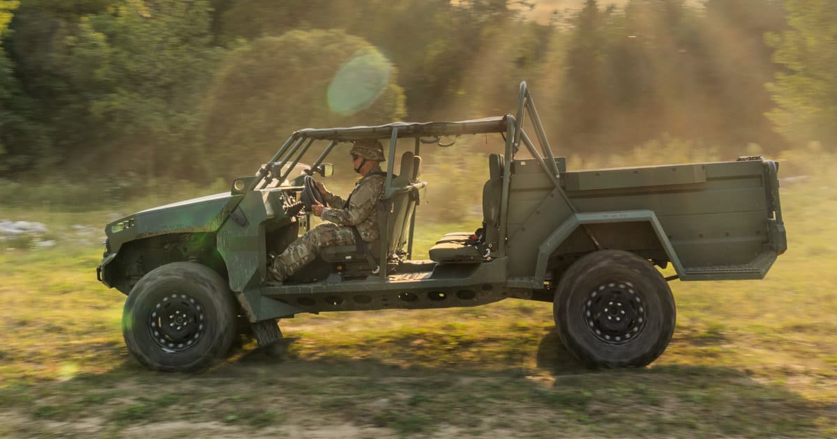 GM Defense Unveils Enhanced Military-Ready Hummer EV 3 GM Defense eMCV Driving