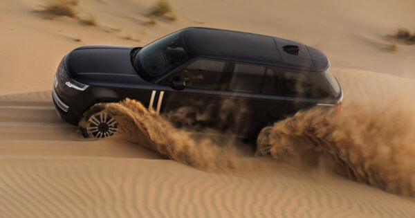 Range Rover Electric In The Sand Dunes