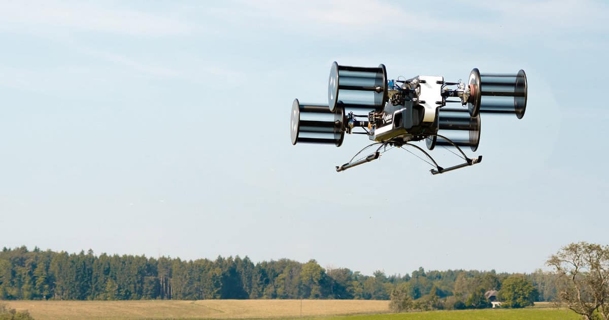 CycloTech BlackBird Flying Taxi Unveils CycloRotor Technology 5 CycloTech BlackBird Flying Electric Vehicle In Flight